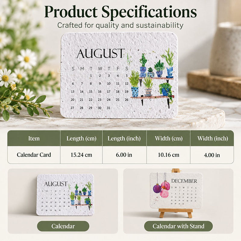 🌱 2027 Plantable Desk Calendar — A Little Art. A New Beginning.📅