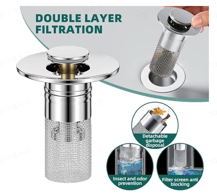 🚰 Stainless Steel Drain Hair Catcher