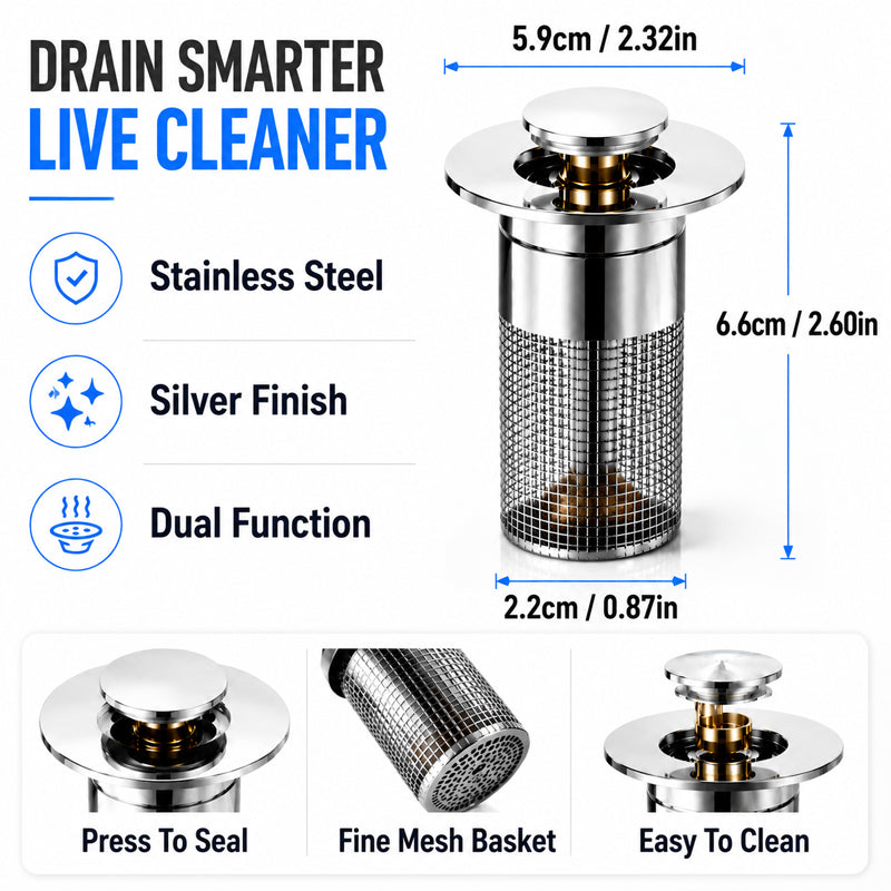 🚰 Stainless Steel Drain Hair Catcher