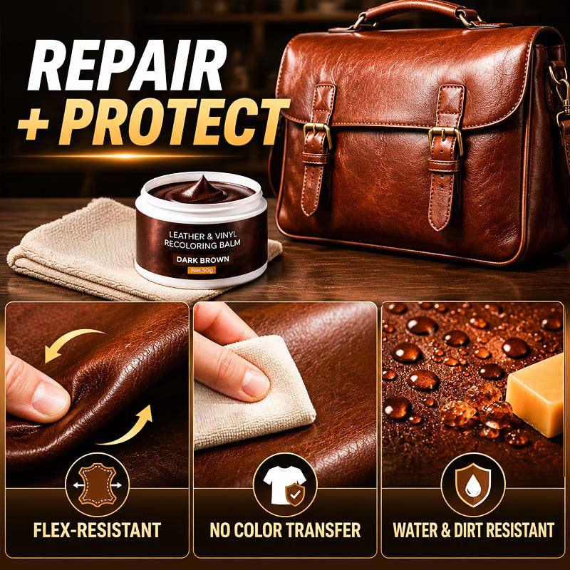 🔵Leather Repair Paste – Fills scratches & scuffs, restores texture.