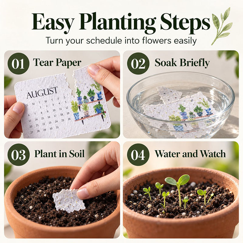 🎁 2027 Plantable Seed Paper Calendar — Use It, Then Grow It