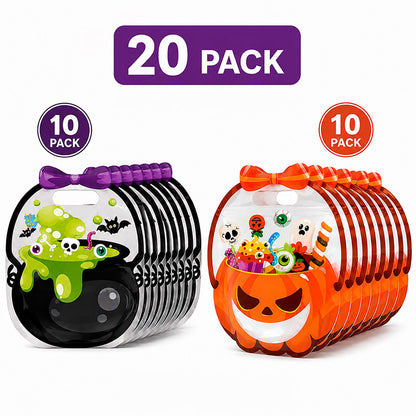👻🔥🎃Halloween Transparent Pumpkin Favor Bags✨Perfect for Party, Trick-or-Treat, Classroom Gifts (offer)