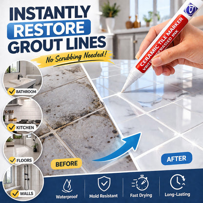 🔥🖌️WarmNest™ Anti-Mould & Waterproof Joint Pen for Ceramic Tiles!