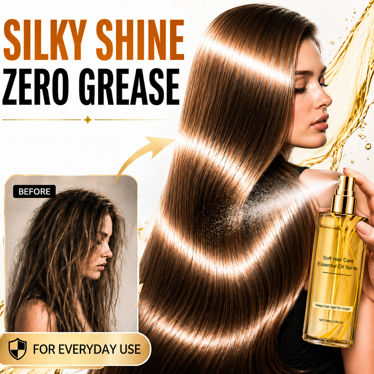 💞WarmNest™ Lightweight Hair Oil Spray – Smooth, Shiny Hair Without Greasy Buildup
