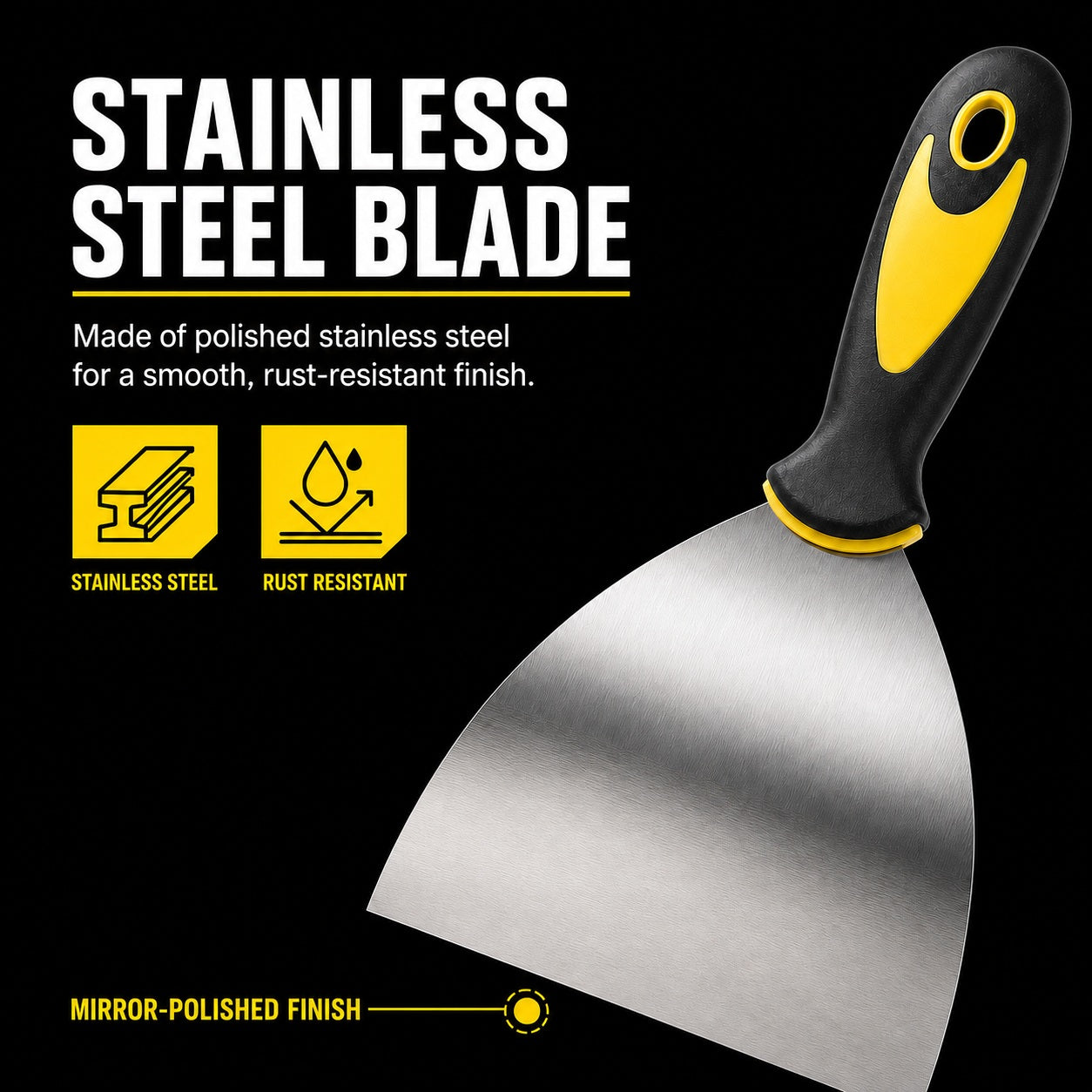 5-Inch Stainless Steel Putty Knife | Smooth Concrete Repair Finish