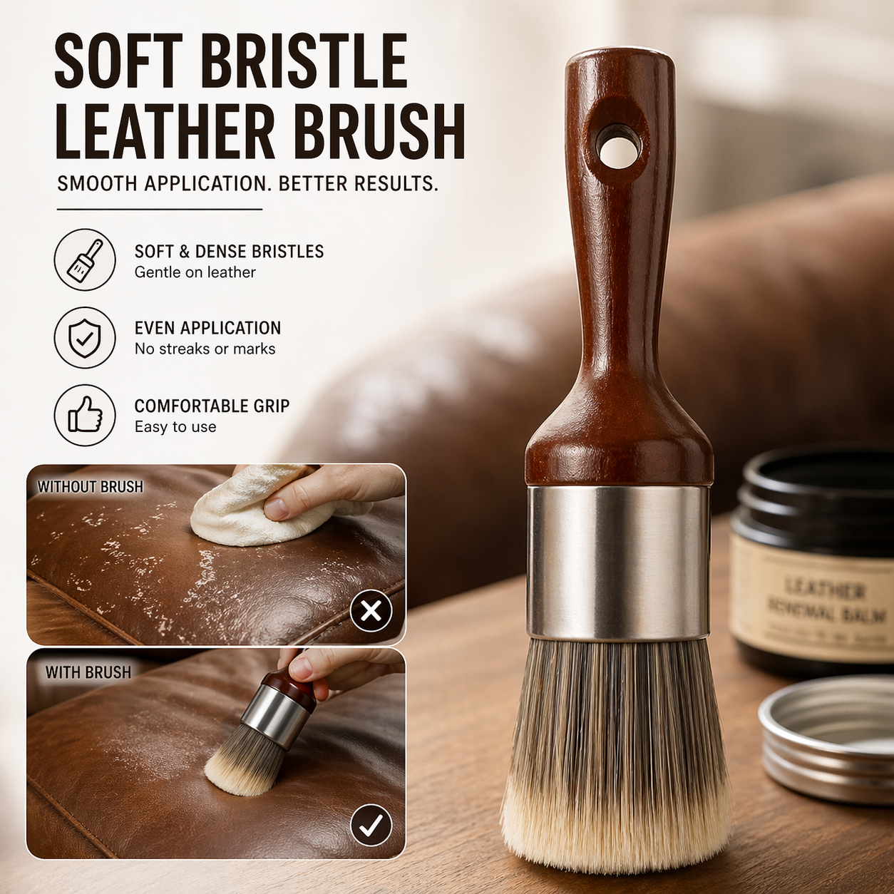 WarmNest™ Applicator Brush – Soft Bristle for Even, Smooth Finish