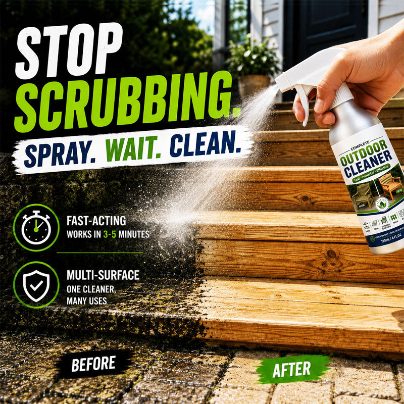 🌿 LIMITED-TIME 50% OFF! Outdoor Surface Cleaner Spray, Fast Acting Stain Remover for Patio, Wooden Furniture & Outdoor Surfaces