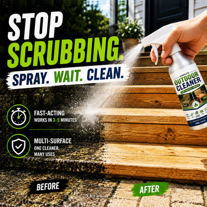 🌿 LIMITED-TIME 50% OFF! Outdoor Surface Cleaner Spray, Fast Acting Stain Remover for Patio, Wooden Furniture & Outdoor Surfaces