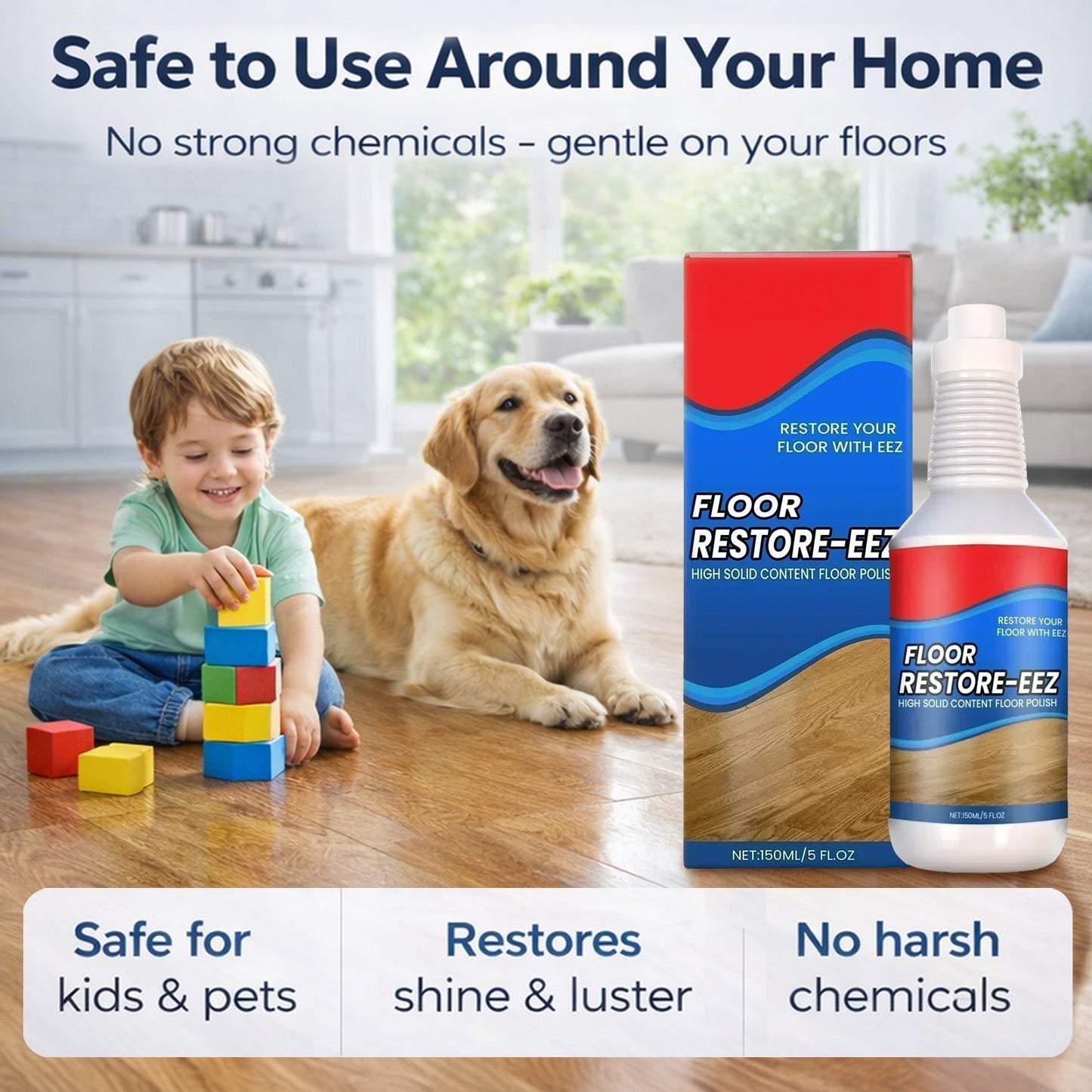 WarmNest™ Floor Restorer – Fast-drying, non-toxic shine. ✨