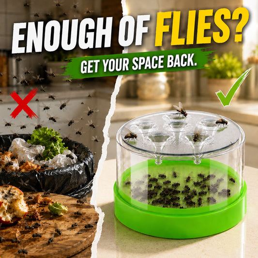 🔌✅ Reusable fly trap—no electricity, no poison! 🏠 Safe to use in the kitchen and around children and pets.