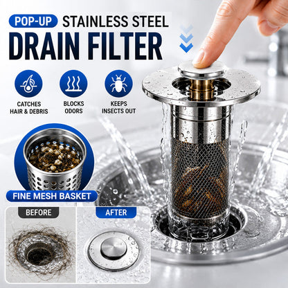 🚰 Stainless Steel Drain Hair Catcher