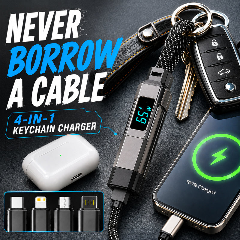 💥2026 HOT SALE🔥50K+ SOLD!🛡️4-in-1 Digital Display Keychain Charging Cable