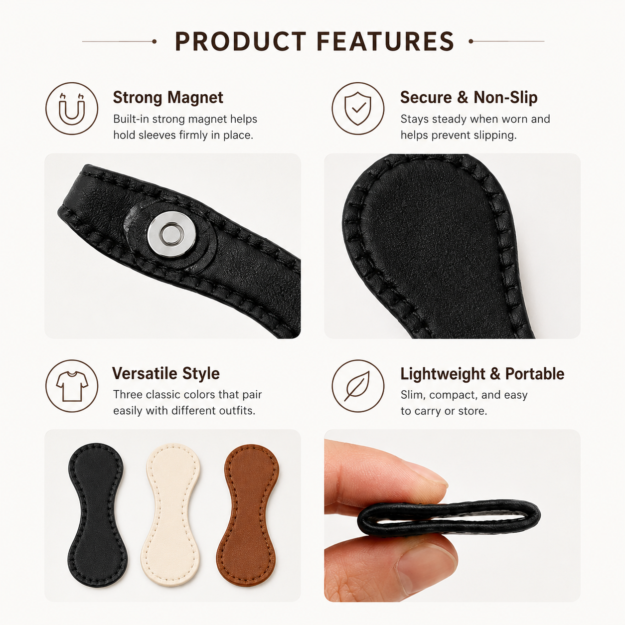 4-Pack Magnetic No-Sew Hem Clips