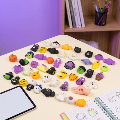 👻🔥🎃Halloween Squishies Stress Relief Toy Set, Classic Pumpkin/Ghost/Bat Shapes, Classroom Rewards & Trick-or-Treat