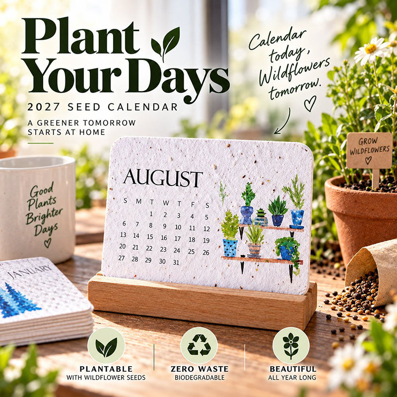 🌱 2027 Plantable Desk Calendar — A Little Art. A New Beginning.📅
