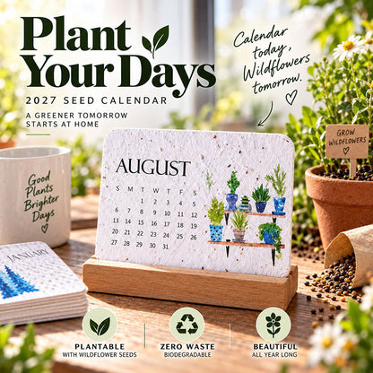 🎁 2027 Plantable Seed Paper Calendar — Use It, Then Grow It