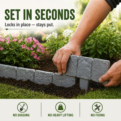 🌿✨WarmNest™ Stone-Look Edging Fence - Garden Edges That Stay Clean🏡♻️(OFFER)