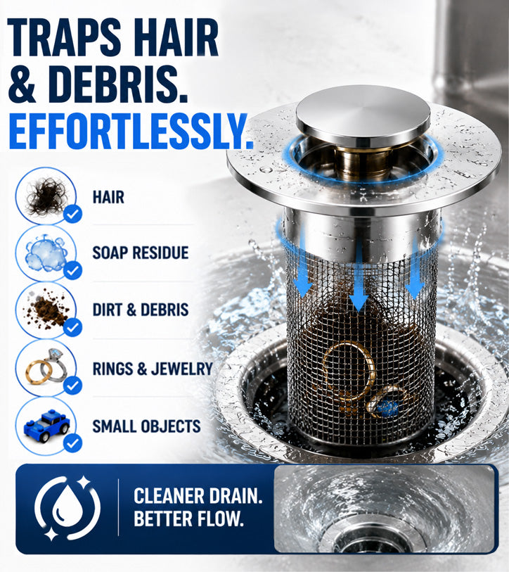 🚰 Stainless Steel Drain Hair Catcher