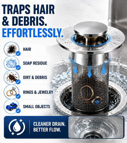 🚰 Stainless Steel Drain Hair Catcher