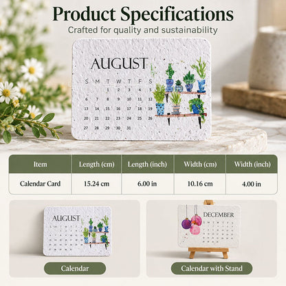 🎁 2027 Plantable Seed Paper Calendar — Use It, Then Grow It
