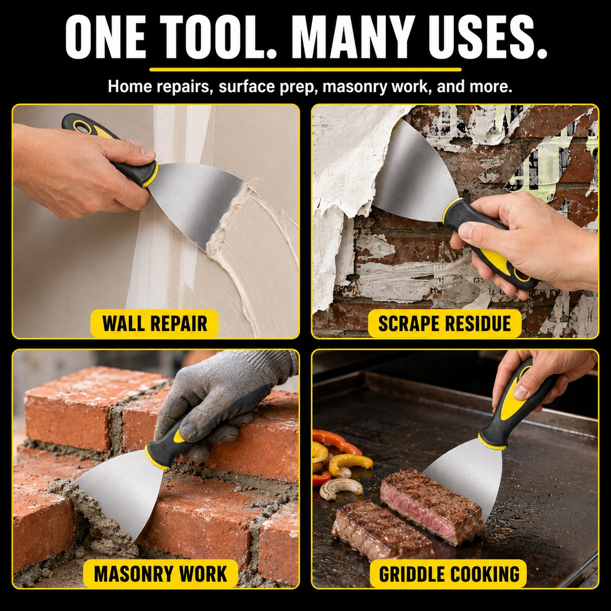 5-Inch Stainless Steel Putty Knife | Smooth Concrete Repair Finish