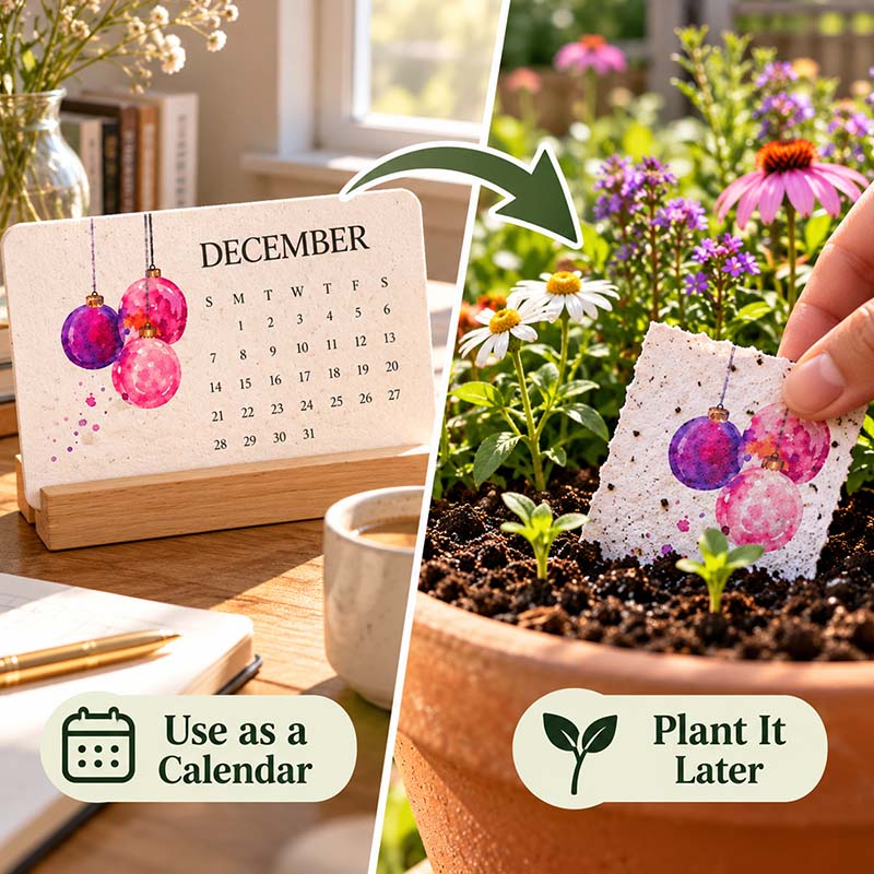 ✦2027 Plantable Seed Paper Calendar — Use It, Then Grow It