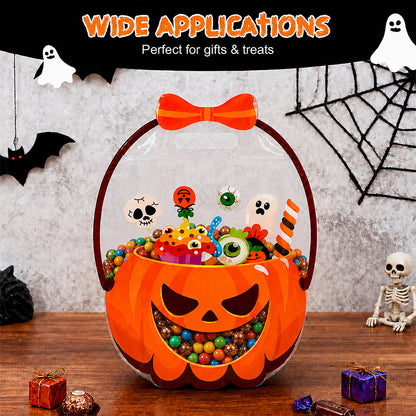 👻🔥🎃Halloween Transparent Pumpkin Favor Bags✨Perfect for Party, Trick-or-Treat, Classroom Gifts