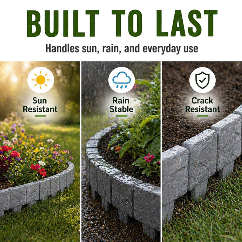 🌿✨WarmNest™ Stone-Look Edging Fence - Garden Edges That Stay Clean🏡♻️(OFFER)