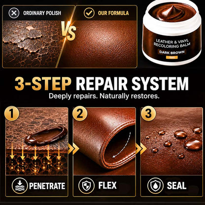 🔵Leather Repair Paste – Fills scratches & scuffs, restores texture.