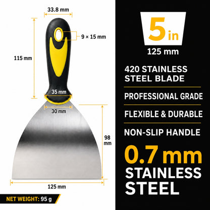 5-Inch Stainless Steel Putty Knife | Smooth Concrete Repair Finish
