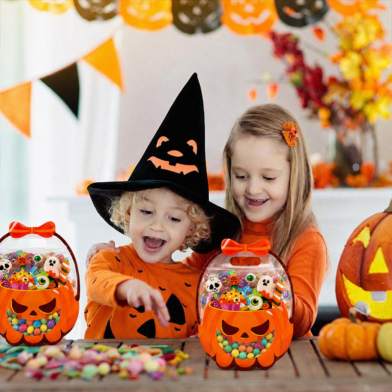 👻🔥🎃Halloween Transparent Pumpkin Favor Bags✨Perfect for Party, Trick-or-Treat, Classroom Gifts