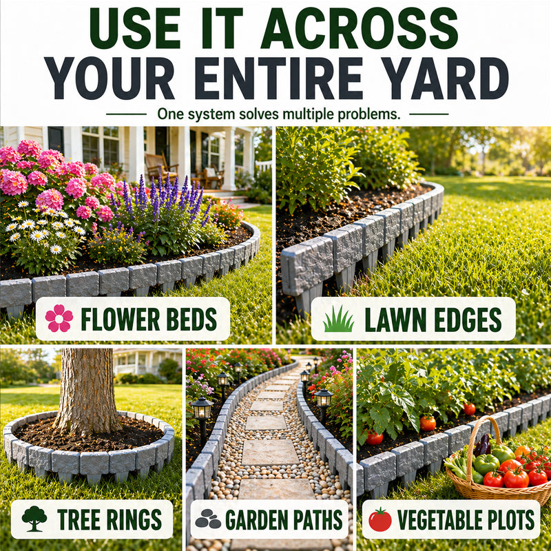 🌿✨WarmNest™ Stone-Look Edging Fence - Garden Edges That Stay Clean🏡♻️(OFFER)