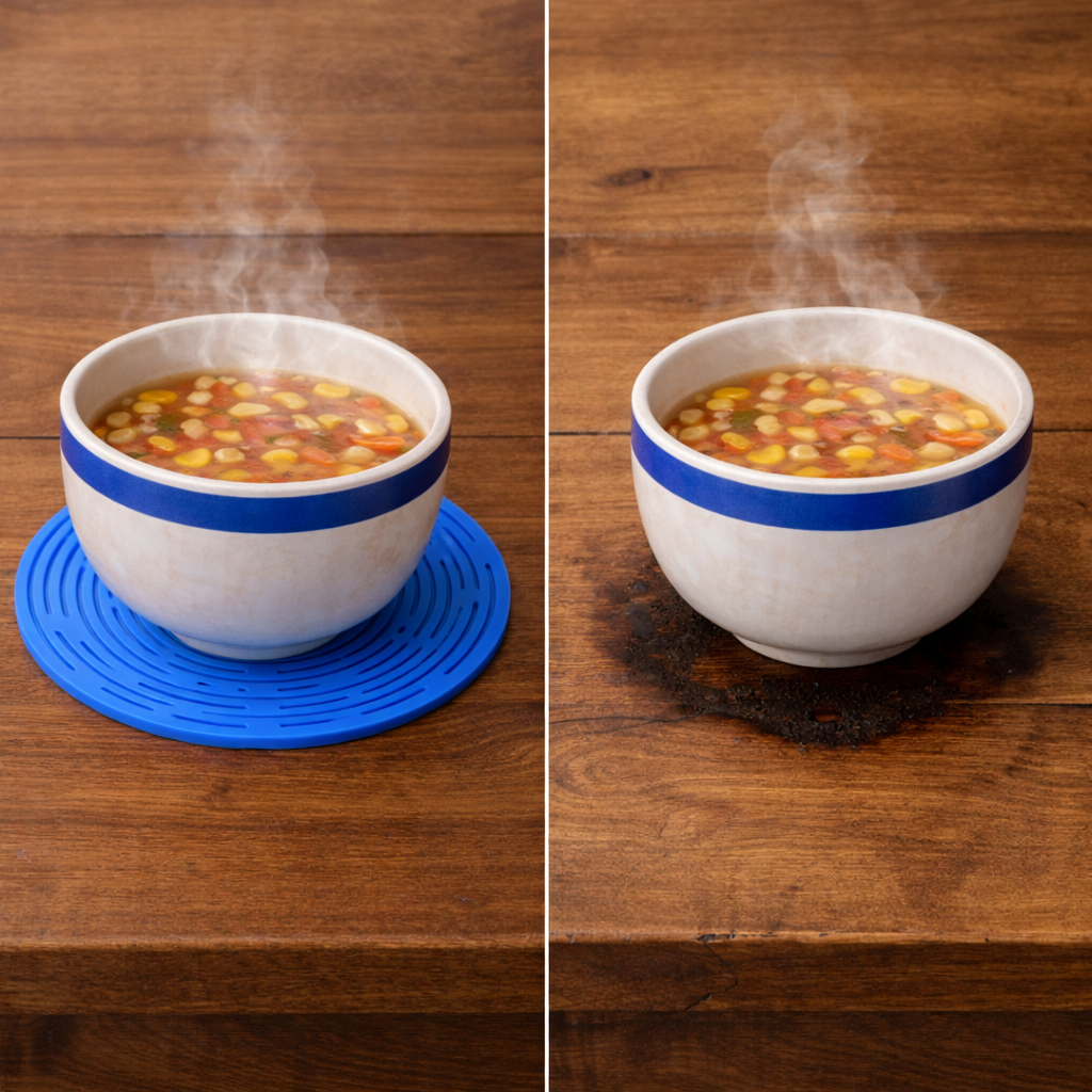 Timbe™ 2-in-1 Zero-Void™ Silicone Mesh Bag & Heat-Resistant Trivet Mat for Hot Bowls (Offer)