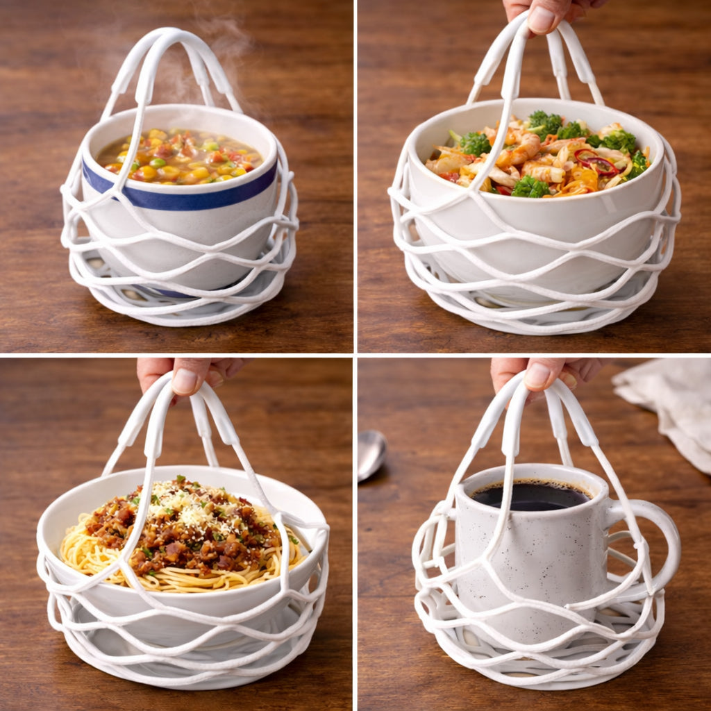 Timbe™ 2-in-1 Zero-Void™ Silicone Mesh Bag & Heat-Resistant Trivet Mat for Hot Bowls (Offer)
