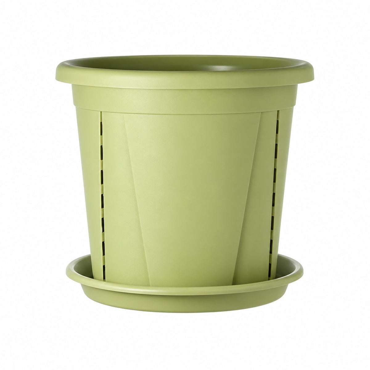 Plant Pot with Drainage Slots & Matching Saucer