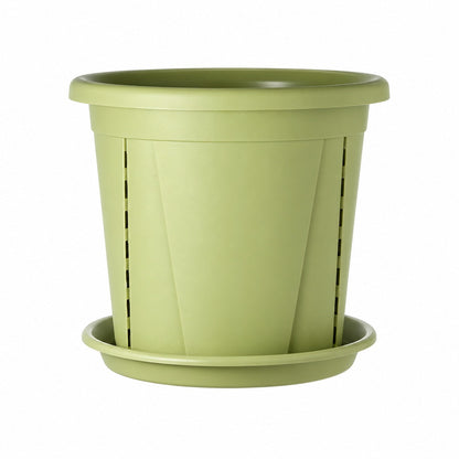 Plant Pot with Drainage Slots & Matching Saucer