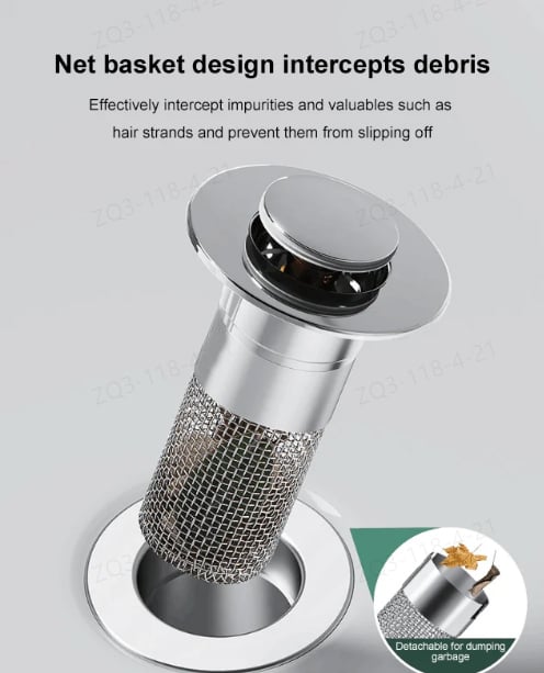 🚰 Stainless Steel Drain Hair Catcher