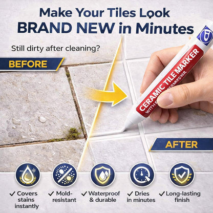 🔥🖌️WarmNest™ Anti-Mould & Waterproof Joint Pen for Ceramic Tiles!