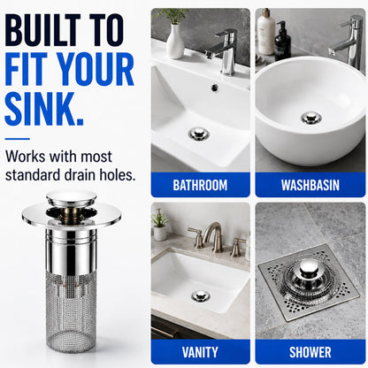 🚰 Stainless Steel Drain Hair Catcher