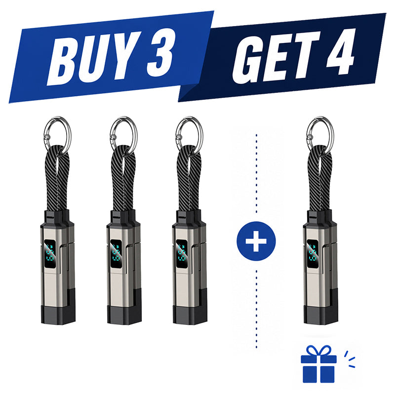 💥2026 HOT SALE🔥50K+ SOLD!🛡️4-in-1 Digital Display Keychain Charging Cable