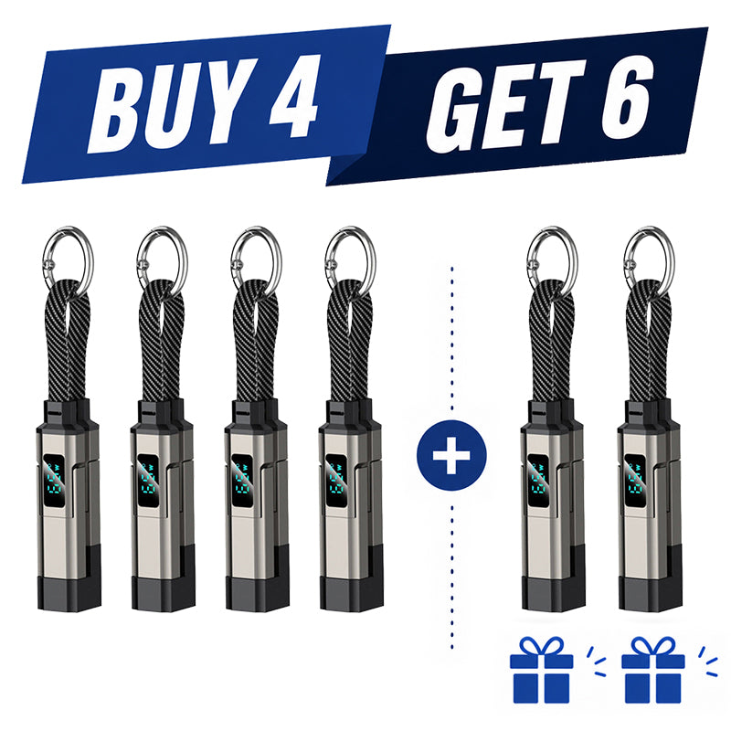 💥2026 HOT SALE🔥50K+ SOLD!🛡️4-in-1 Digital Display Keychain Charging Cable