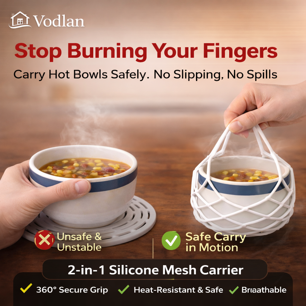 Timbe™ 2-in-1 Zero-Void™ Silicone Mesh Bag & Heat-Resistant Trivet Mat for Hot Bowls (Offer)