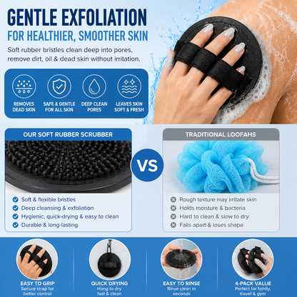 WarmNest™ Soft Silicone Shower Scrubber – Gentle Exfoliating Body Brush