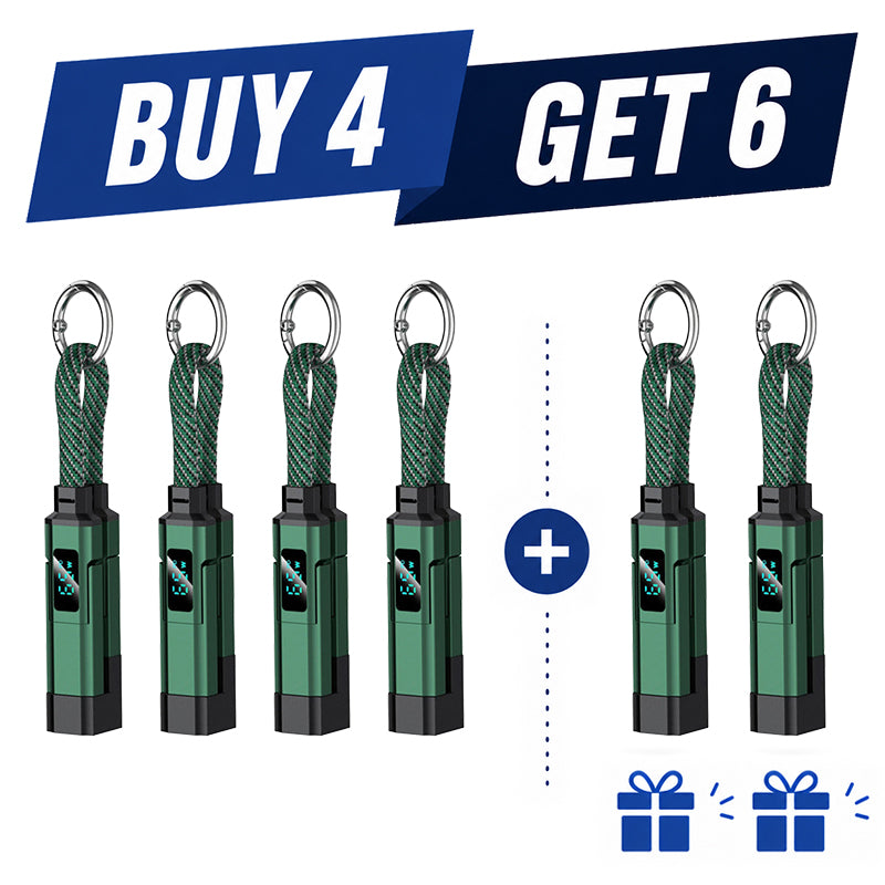💥2026 HOT SALE🔥50K+ SOLD!🛡️4-in-1 Digital Display Keychain Charging Cable
