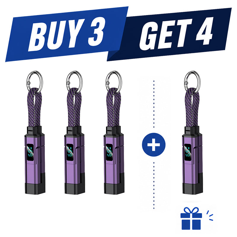 💥2026 HOT SALE🔥50K+ SOLD!🛡️4-in-1 Digital Display Keychain Charging Cable