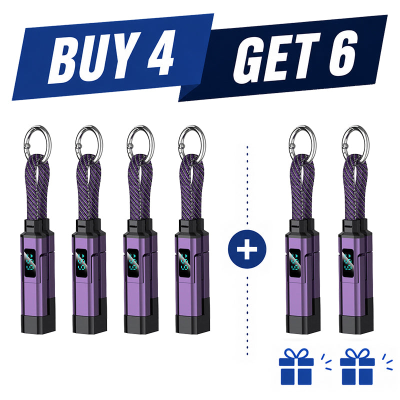💥2026 HOT SALE🔥50K+ SOLD!🛡️4-in-1 Digital Display Keychain Charging Cable