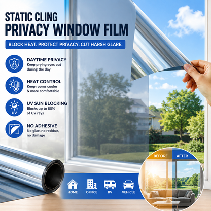 ☀️50% OFF! 🔥 Heat-Insulating Privacy Film – UV Protection, Easy Application & Perfect for Home & Office 🏠