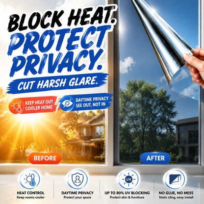 ☀️50% OFF! 🔥 Heat-Insulating Privacy Film – UV Protection, Easy Application & Perfect for Home & Office 🏠