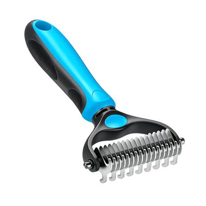 Professional Double-Sided Pet Grooming Rake ✨ Undercoat Deshedding Tool for Dogs & Cats 🐶🐱(OFFER)