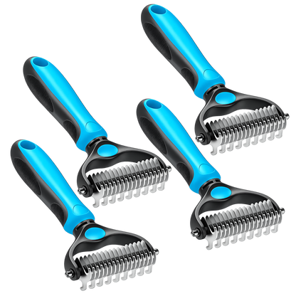Professional Double-Sided Pet Grooming Rake ✨ Undercoat Deshedding Tool for Dogs & Cats 🐶🐱(OFFER)